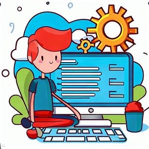 Website Development Cartoon